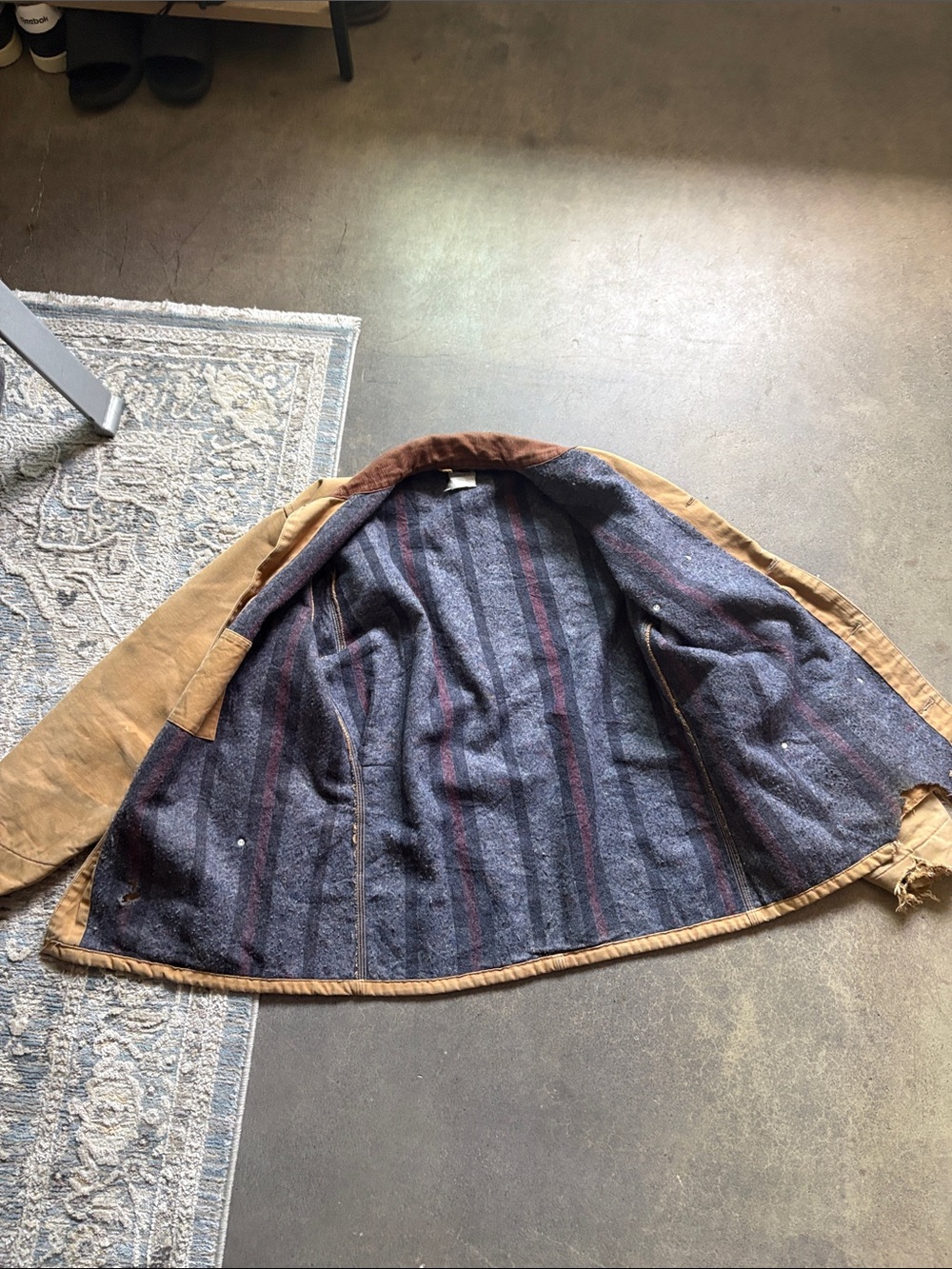 Carhartt Brown Canvas Field Jacket with Corduroy Collar - Picture 6 of 7
